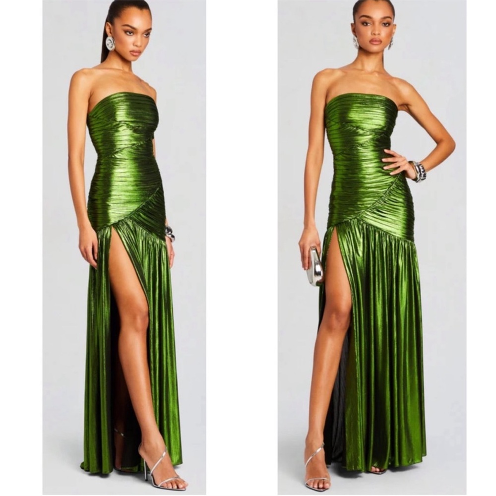 Retrofete Green Strapless Maxi Dress - Picture 2 of 6